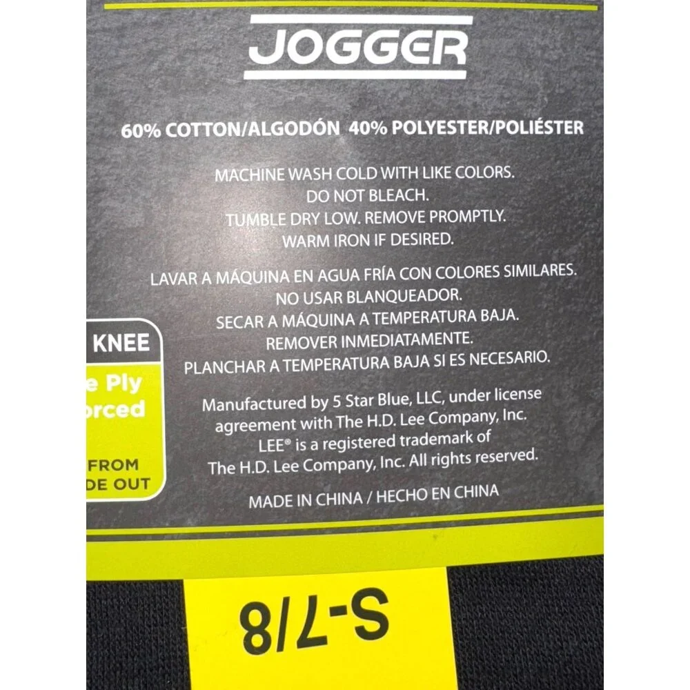 Lee Youth 2-Pack Jogger Pants S 7/8 Grey Heather/Black Rugged Knee Secured Zippe - Picture 4 of 4